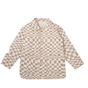 Rylee + cru medium weight jacket sand check Noelle girls 6-7 years‎ checkered